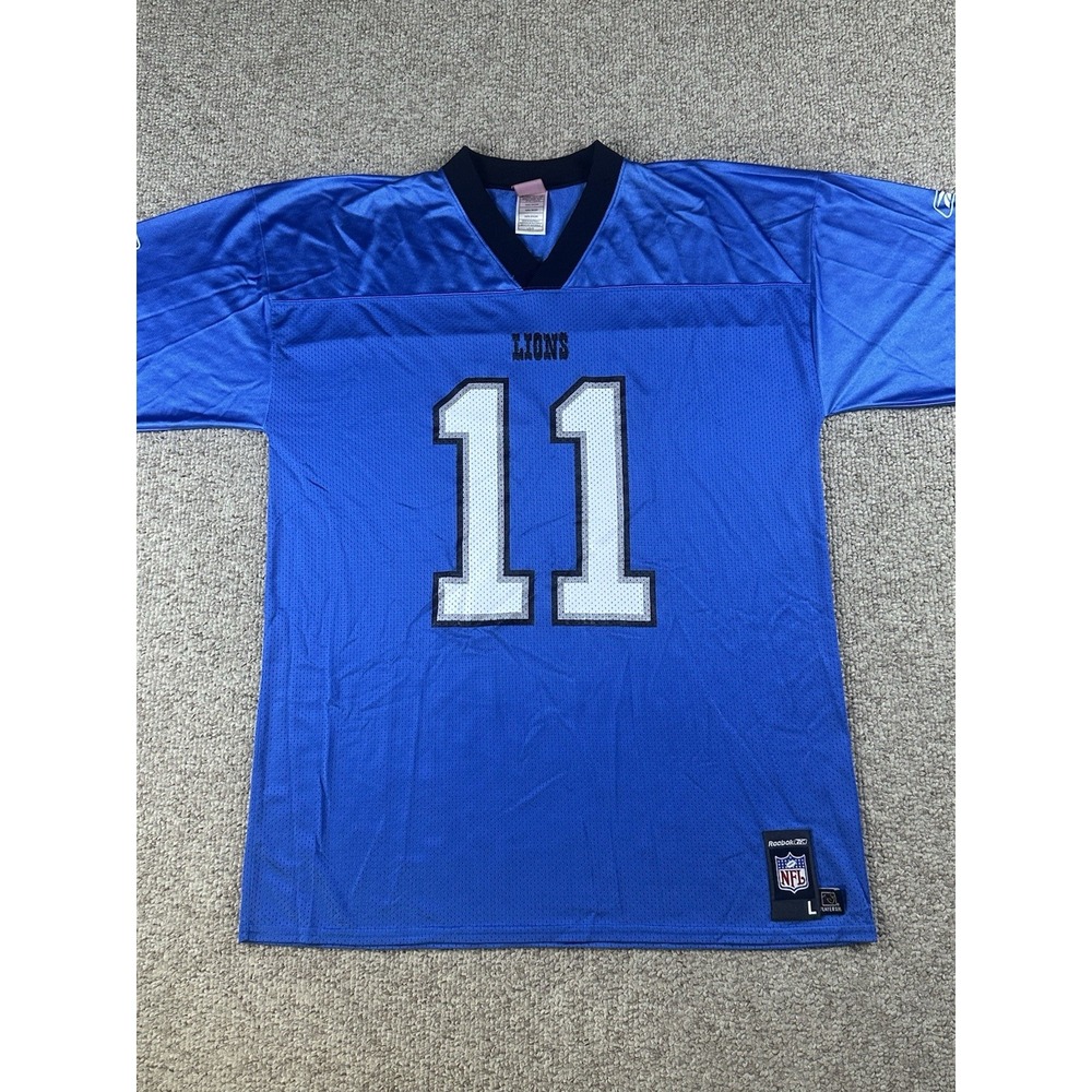 Detroit Lions Roy Williams #11 Men's NFL Football Jersey Size Large Blue Reebok